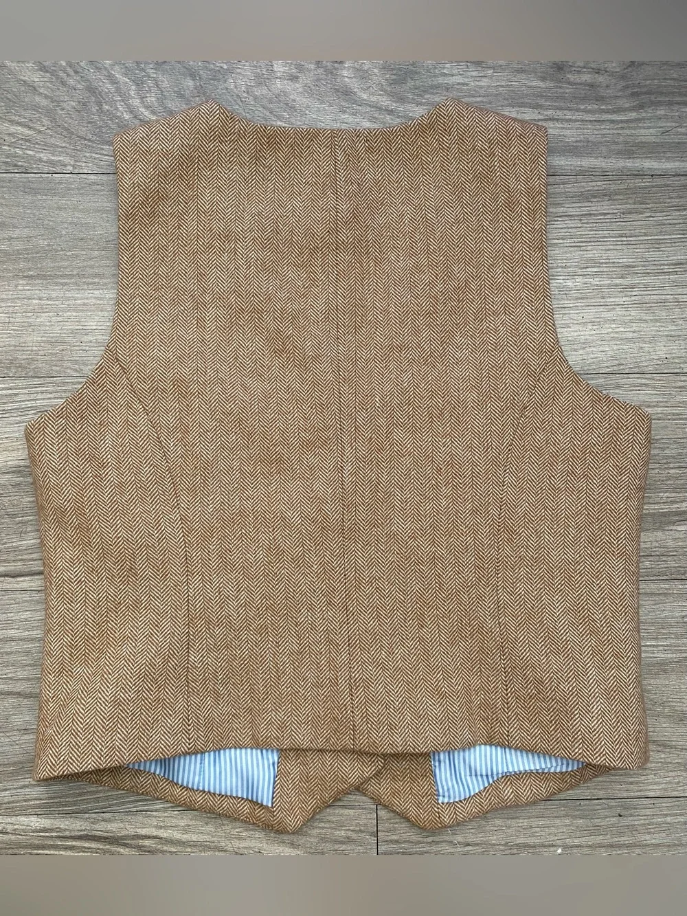 J. Crew Factory Brown Herringbone Button Vest